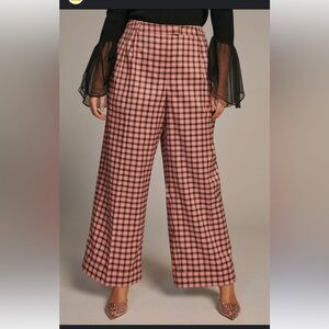 ✅Anthropologie FRNCH French Palmer Rose Plaid Trouser Pants size Small